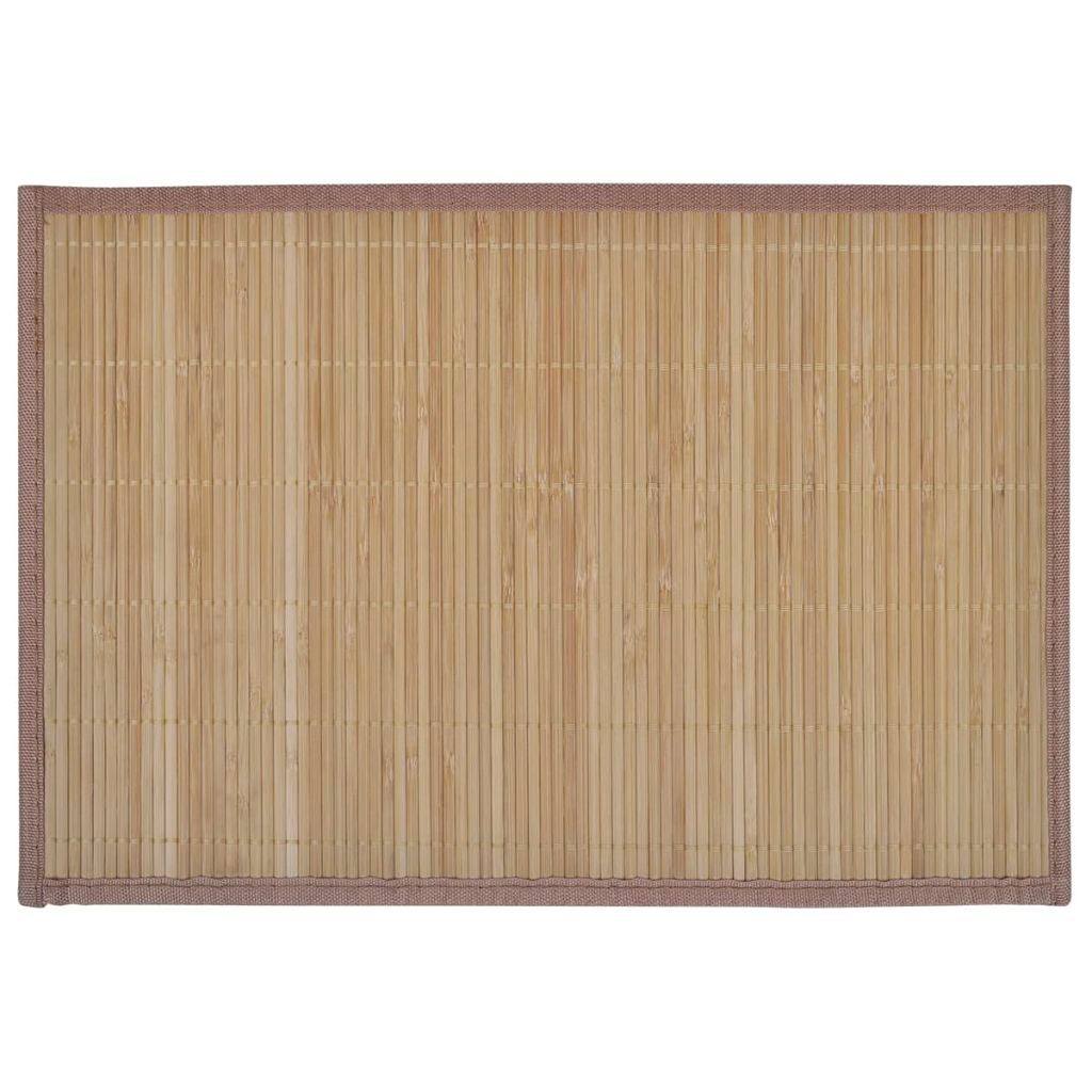 6 Bamboo Placemats 30 X 45 Cm Brown 9 6 Bamboo Placemats 30 x 45 cm Brown